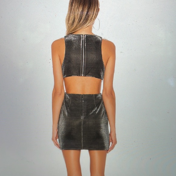 Nbd Charlie gunmetal dress in size xxsmall - Picture 3 of 4